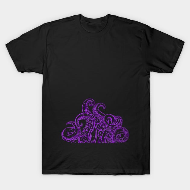 Monstruous Tentacles in Purple T-Shirt by Kahytal